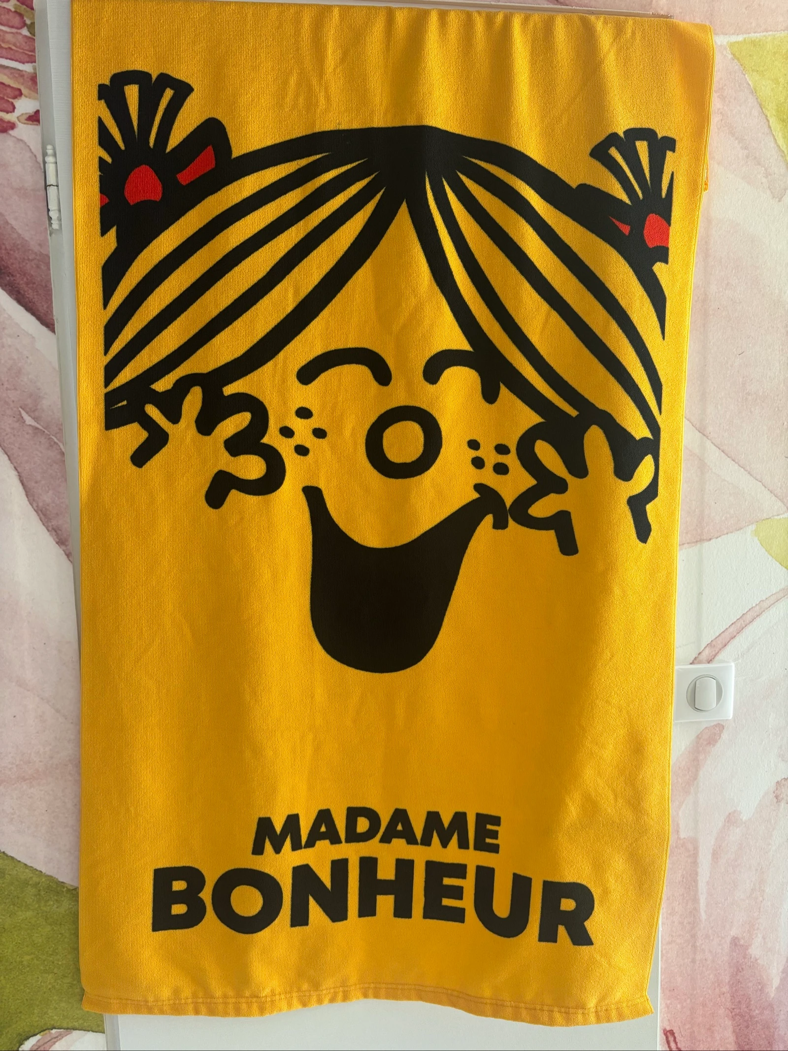 Serviette plage bain monsieur madame bonheur 